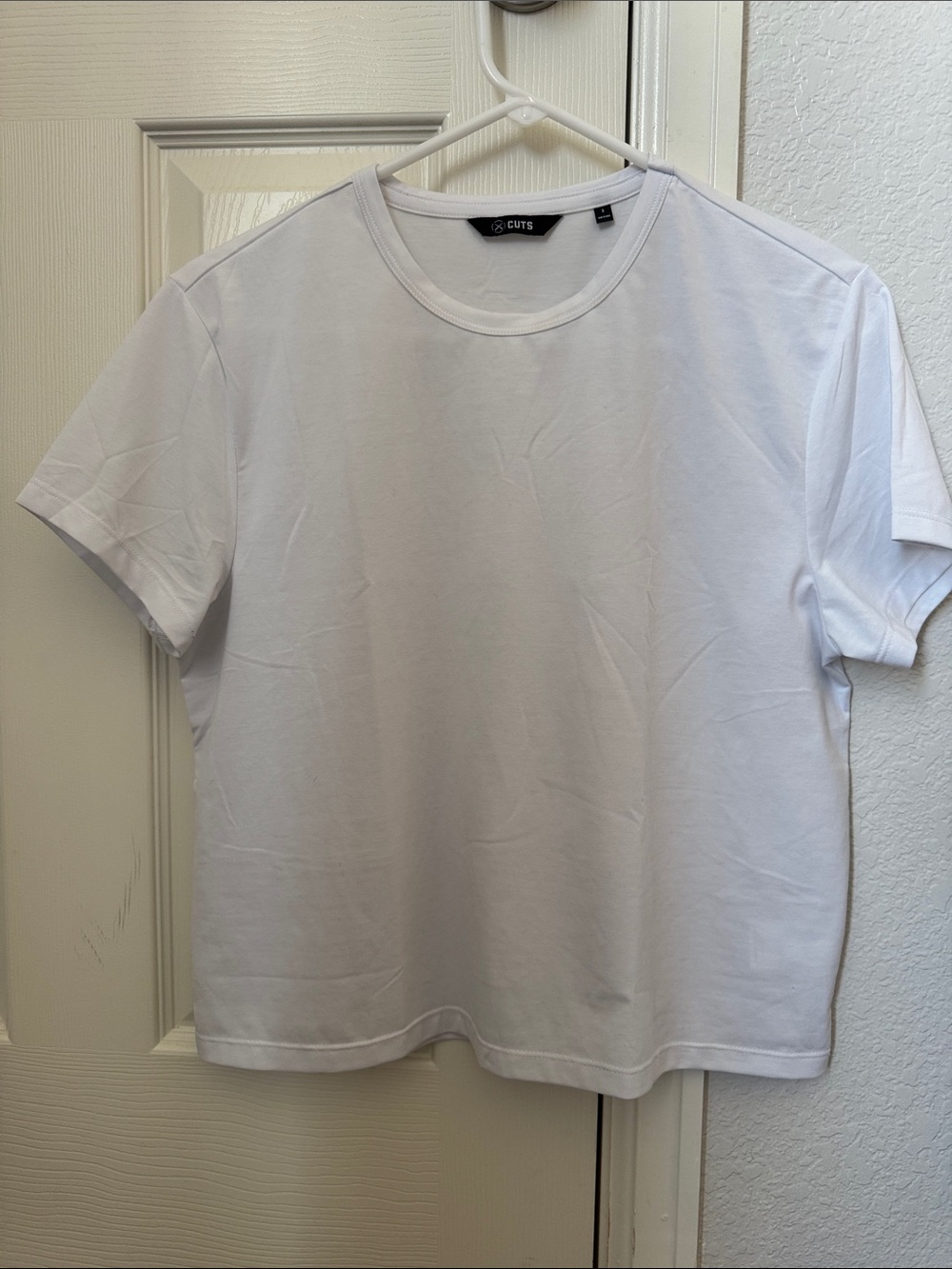 NWOT Cuts Almost Friday White Crewneck T-Shirt